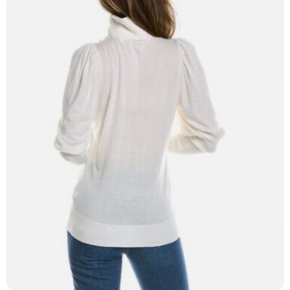 Ted Baker London Ivory Aidabel Puff Sleeve Turtleneck Sweater Size 14 - Picture 3 of 16
